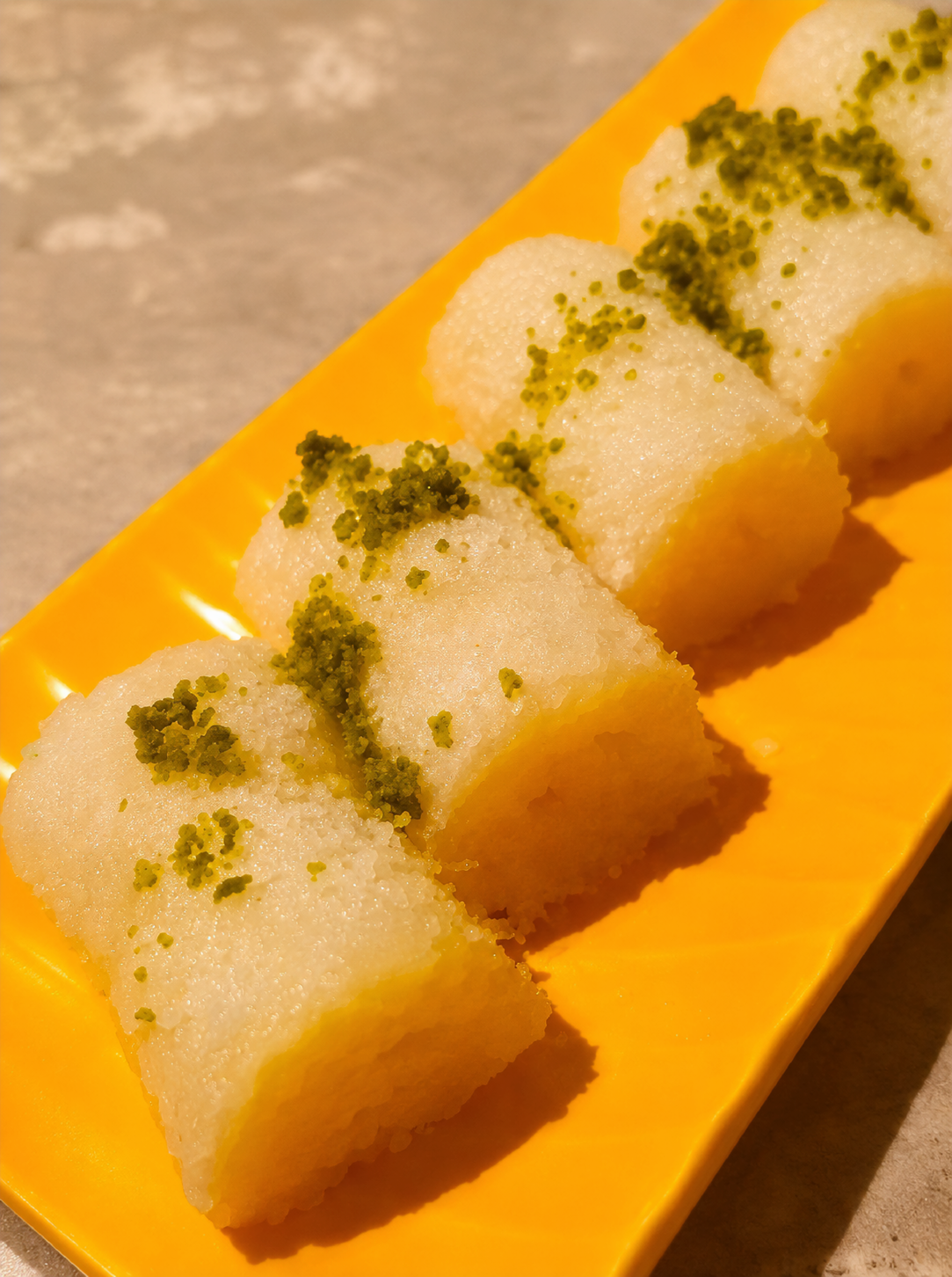 Almond water chestnut roll dessert dim sum
