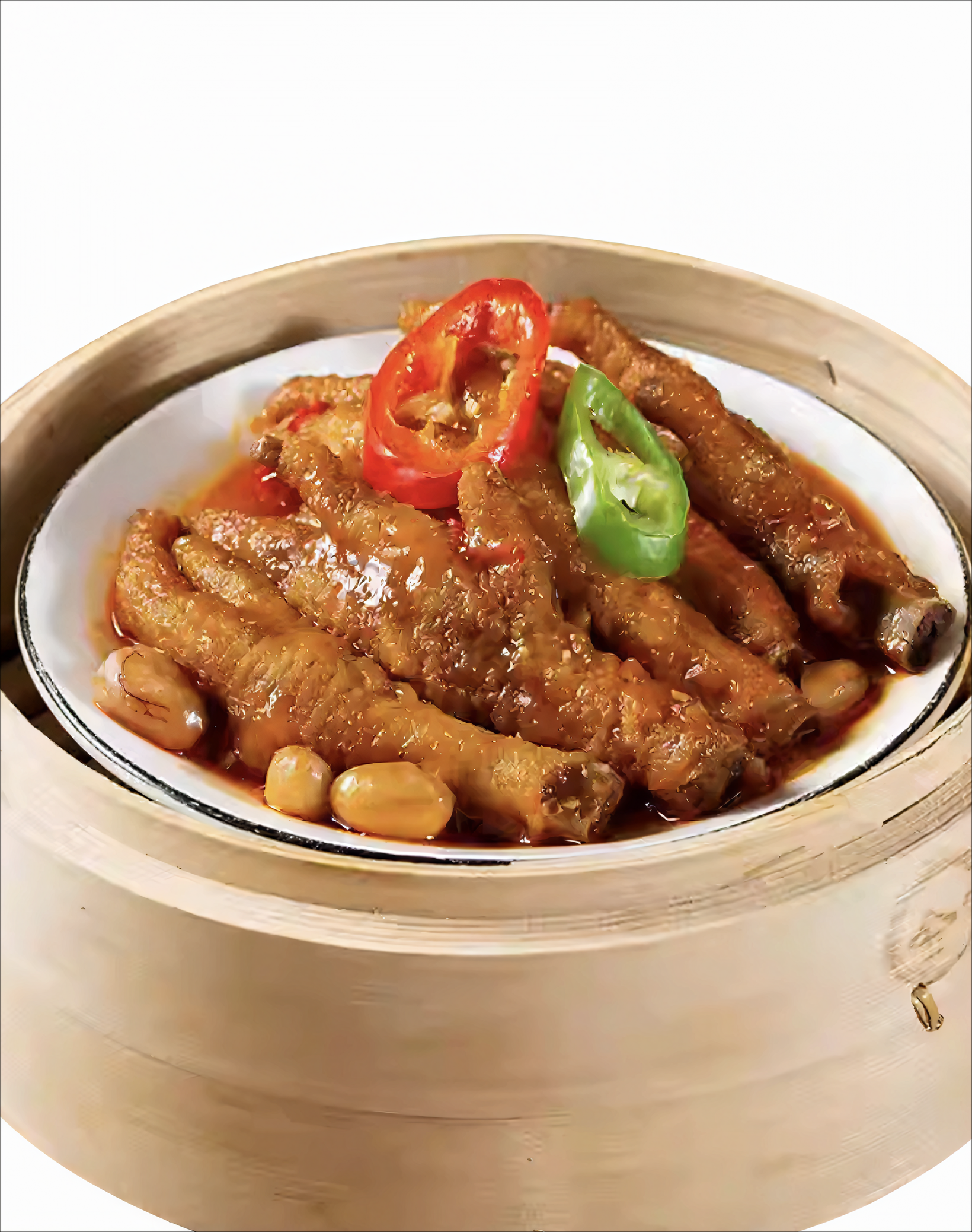 Golden steamed chicken feet dim sum